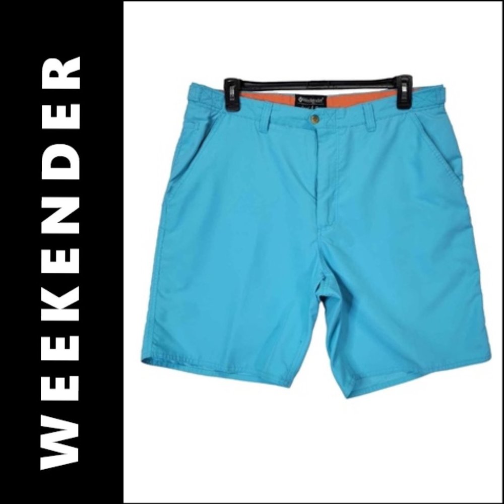 Weekender Land & Sea Blue Shorts Size 38 Blue Men Flat Front Dri Fit